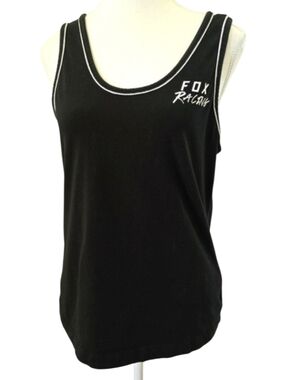 Fox Racing Women’s Black Y2K Tank Top Size M White Trim Athletic